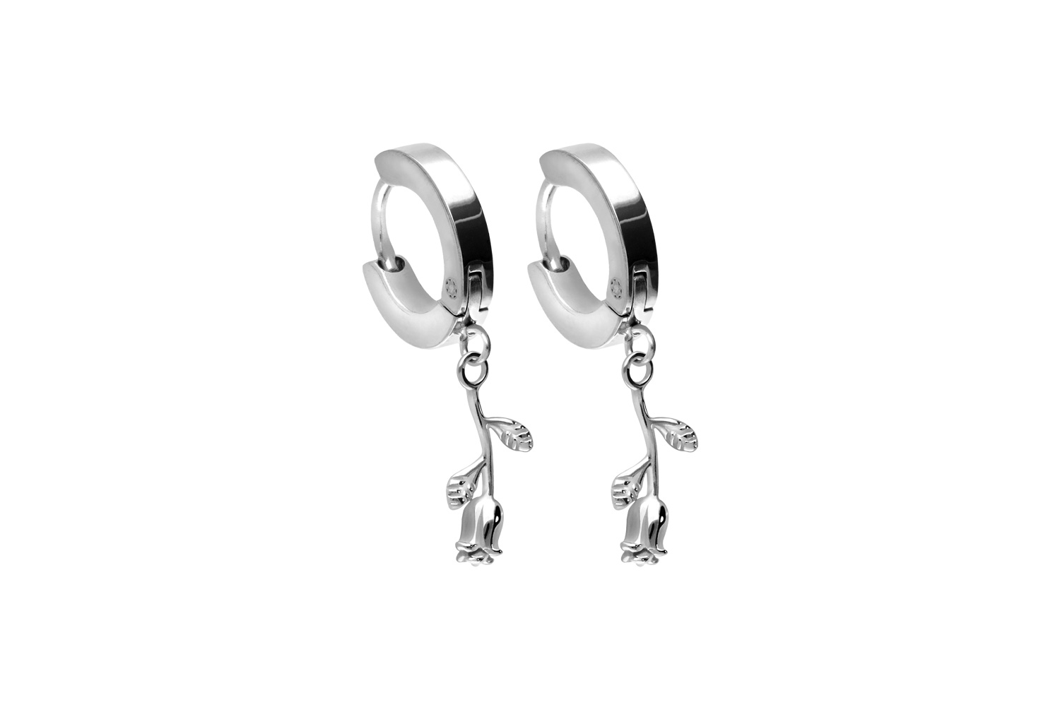 Chirurgenstahl Ohrclicker Creolen ROSE ++SALE++ von Piercingline